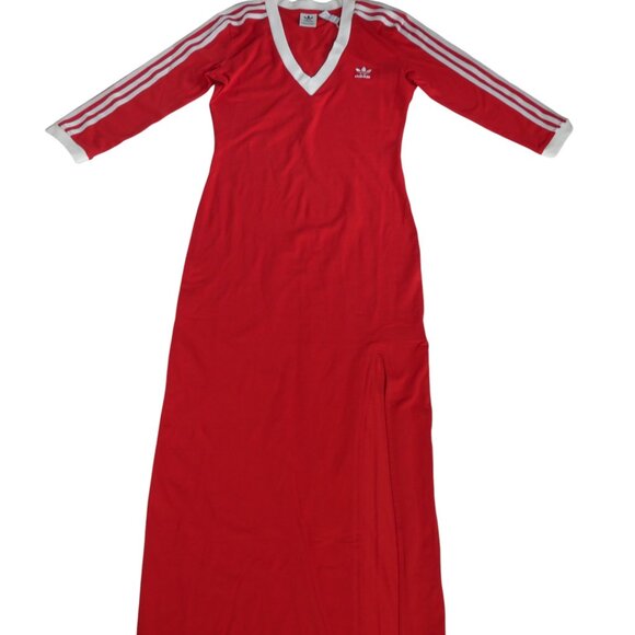Adidas Women’s Originals Maxi Dress V II0750‎ Black 3-Stripes Logo Casual Small - Picture 3 of 8